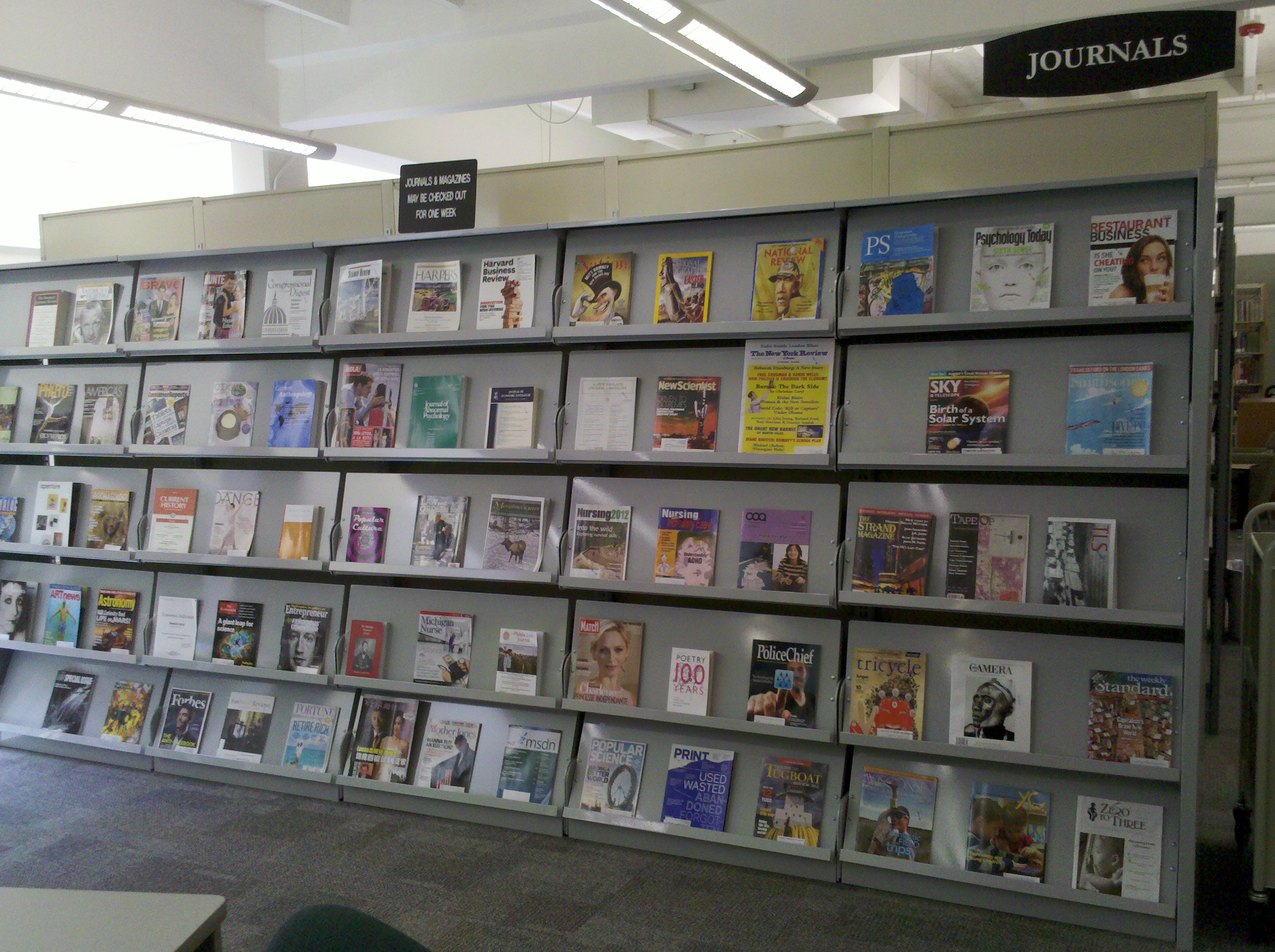 Check out the growing selection of periodicals at the Osterlin Library ...