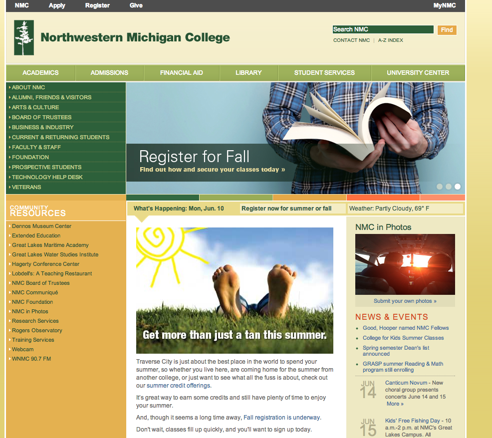 New NMC homepage