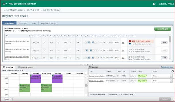 online registration screenshot