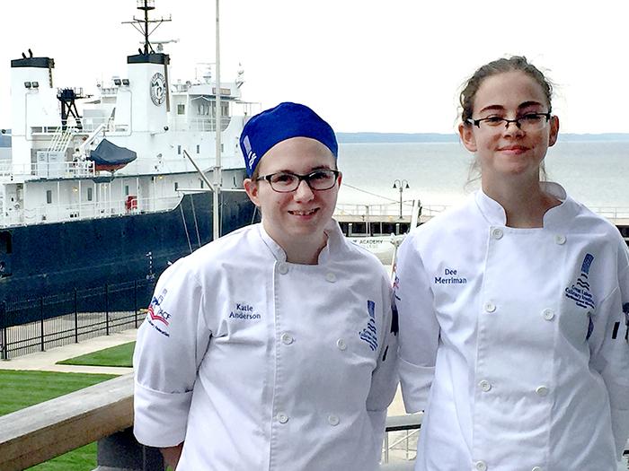 Culinary students Katie Anderson (left) and Dee Merriman