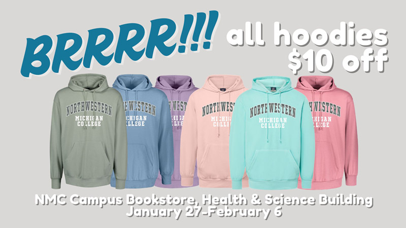 Hoodie sale at NMC bookstore