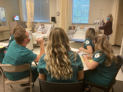 Interim NMC Nursing Program Director Tami Livengood with a nursing class