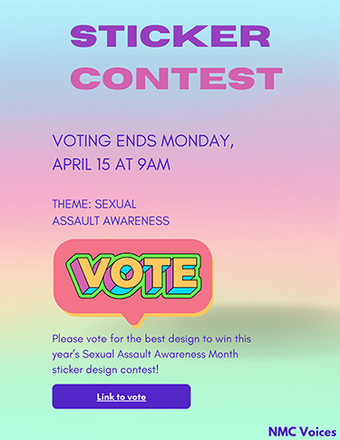 NMC sexual assault awareness month sticker contest voting