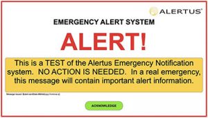 Alertus alert screen