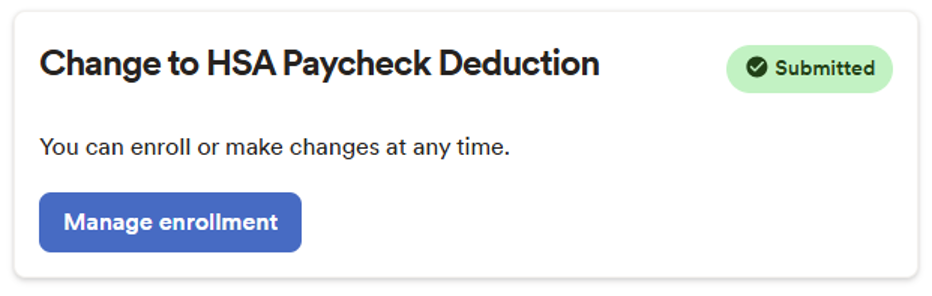 Change to HSA Payroll Deduction dialog box