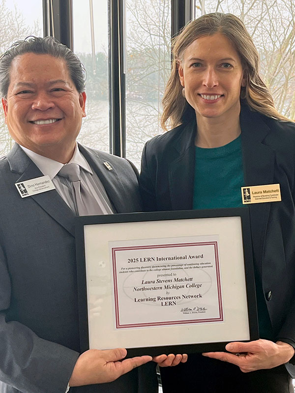 NMC Vice President of Advancement Dino Hernandez and Extended Education and Training Director Laura Stevens Matchett