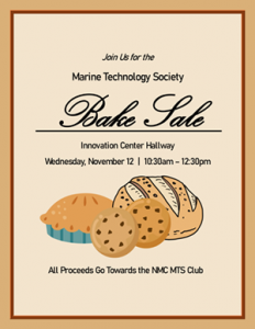 NMC Marine Technology Society bake sale
