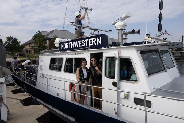 Marine Technology students aboard the R/V Northwestern in the summer of 2025